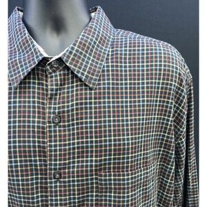 The Territory Ahead Plaid Check Flannel Shirt Mens LT Tall Contrasting Cuffs